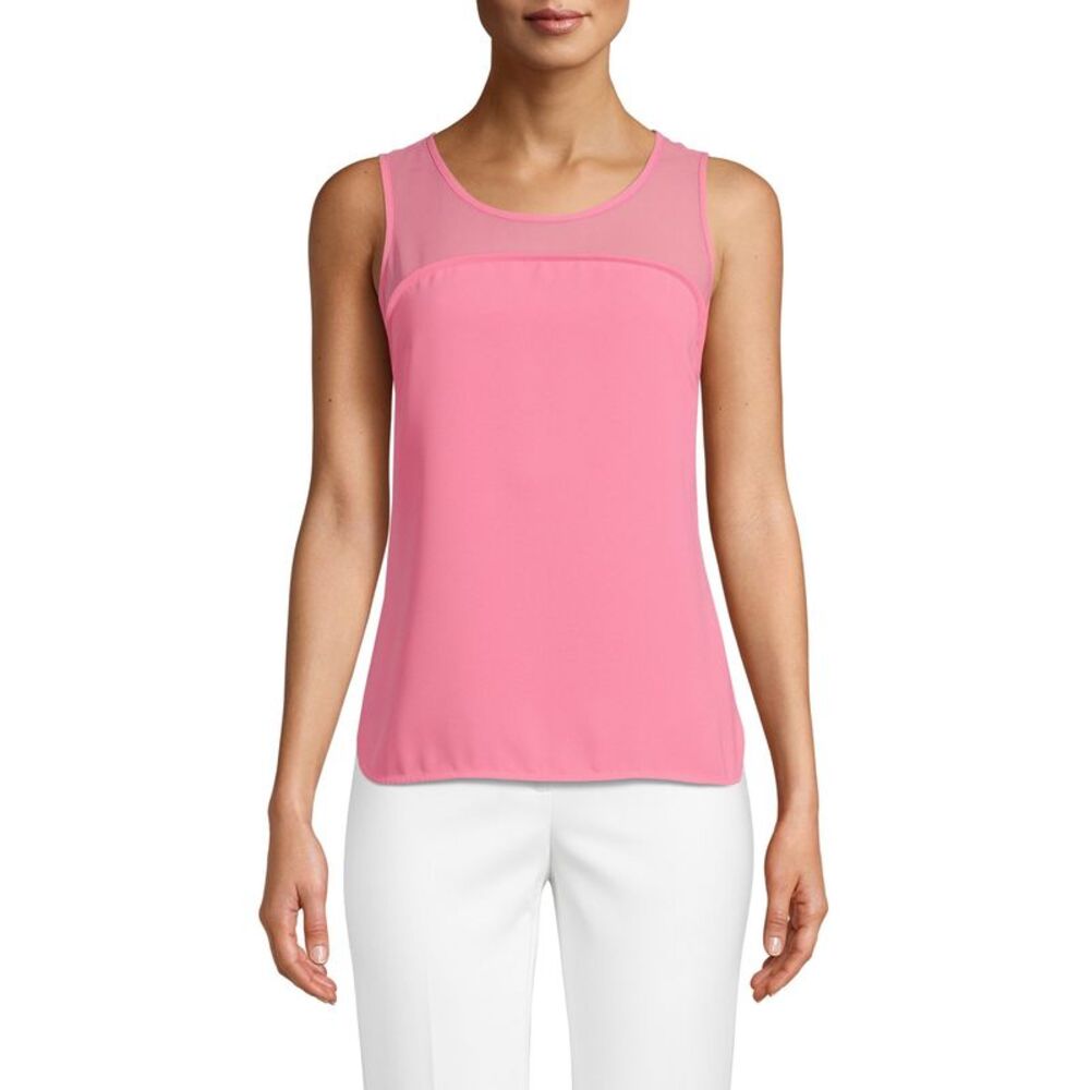 ANNE KLEIN Womens Pink Sleeveless Scoop Neck Tank Top L
